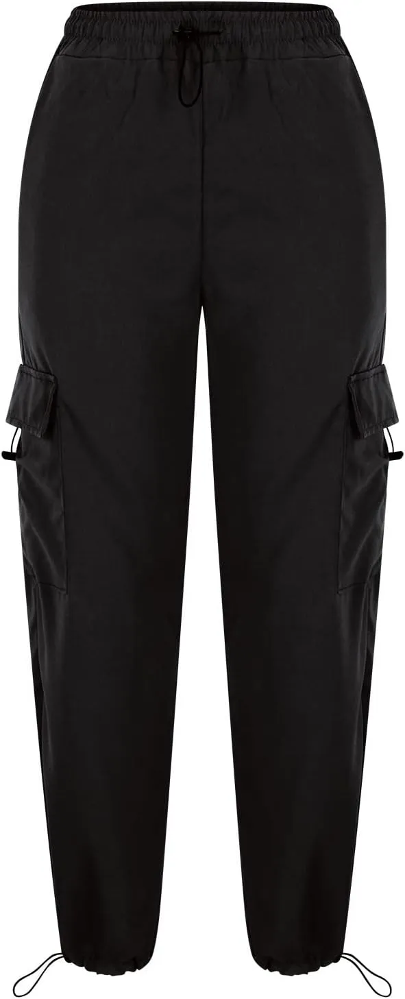 Womens Cargo Pants Baggy Wide Leg Pants Drawstring Waist Pants Y2k Cargo Pants Lightweight Hiking Pants Trendy Pants