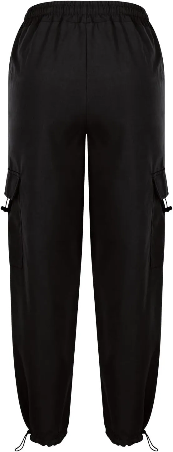 Womens Cargo Pants Baggy Wide Leg Pants Drawstring Waist Pants Y2k Cargo Pants Lightweight Hiking Pants Trendy Pants