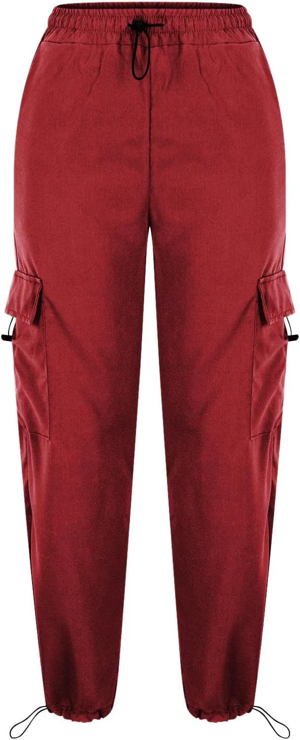 Womens Cargo Pants Baggy Wide Leg Pants Drawstring Waist Pants Y2k Cargo Pants Lightweight Hiking Pants Trendy Pants