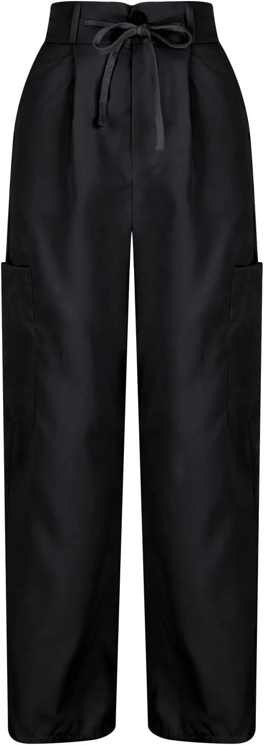 Womens Cargo Pants Baggy Wide Leg Pants Drawstring Waist Pants Y2k Cargo Pants Lightweight Hiking Pants Trendy Pants