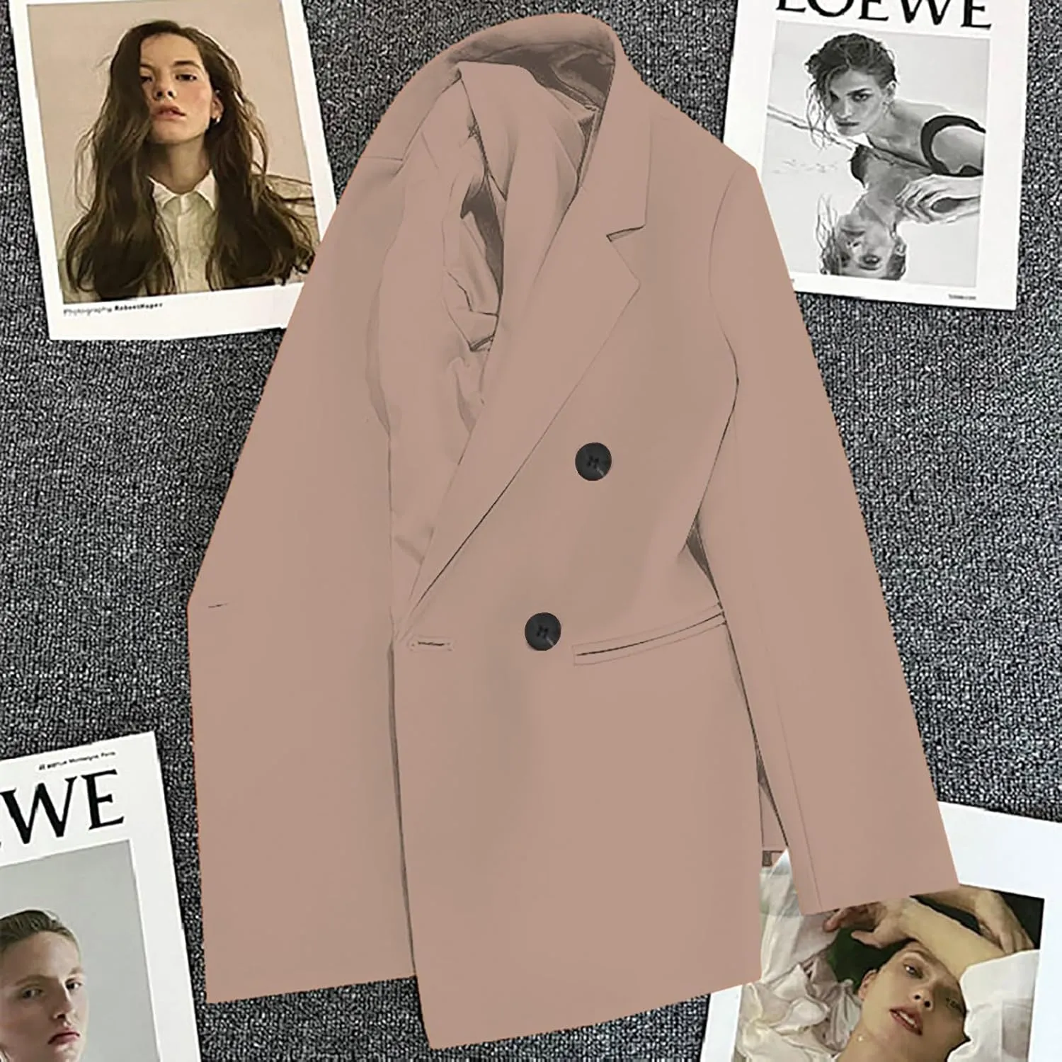 Womens Casual Blazers Open Front Long Sleeve Work Office Suit Jackets Blazer Jackets with Pockets