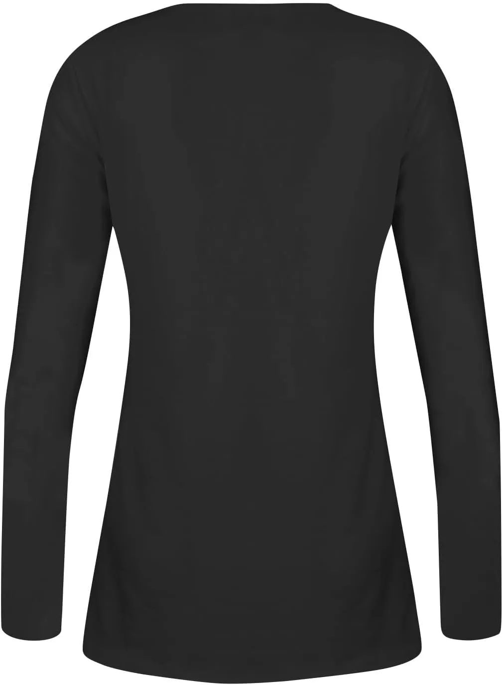 Women's Casual Long Sleeve Henley V-Neck Shirt Printed Pleated Tunics Or Tops to Wear with Leggings S-3XL