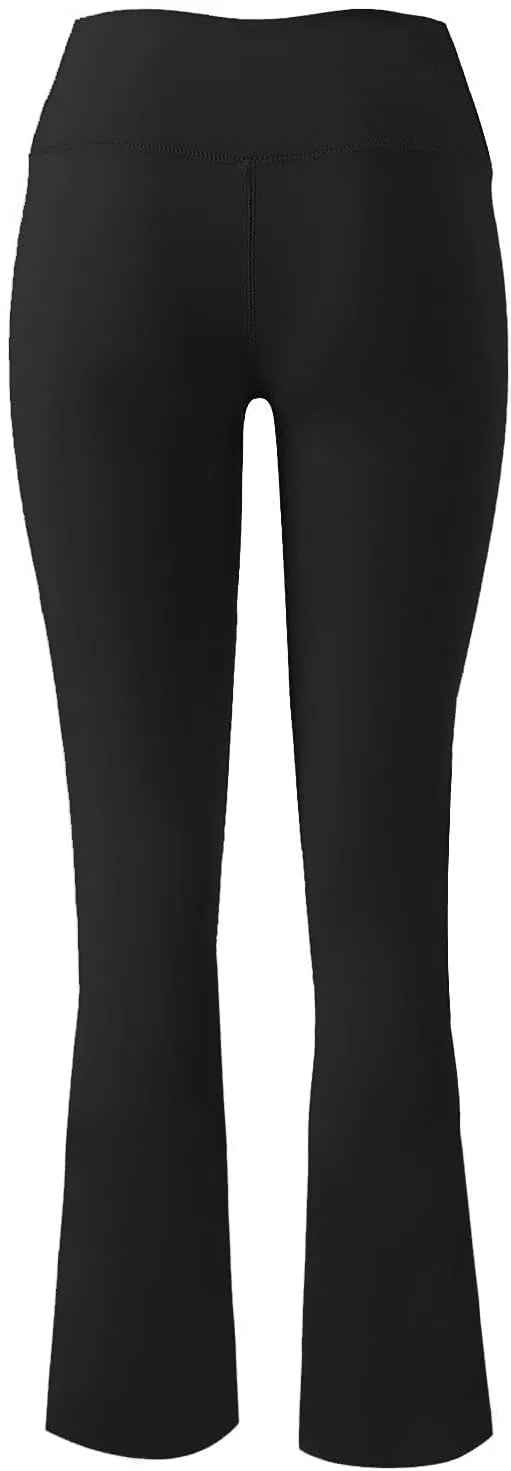 Women's Casual Yoga Pants V Crossover Flare Leggings High Waisted Workout Pants Bell Bottom Trouser Bootleg Leggings