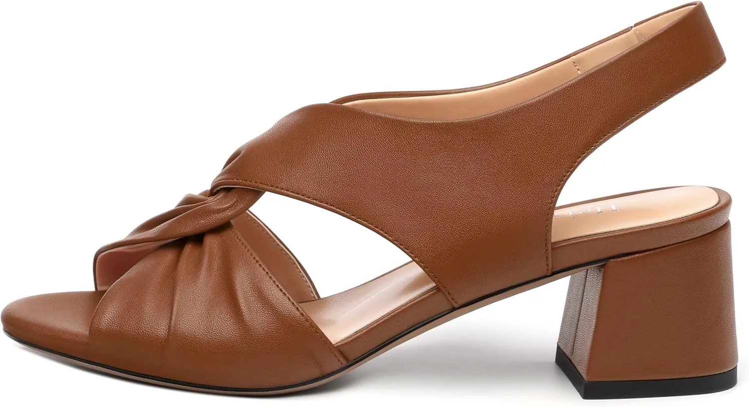 Womens Chunky Block Heels Sandals,Round Open Toe High Heeled Sandals,matte Slip On Ankle Strap Mid Sandals,leisure Dress Party Wedding Shoes 2 In