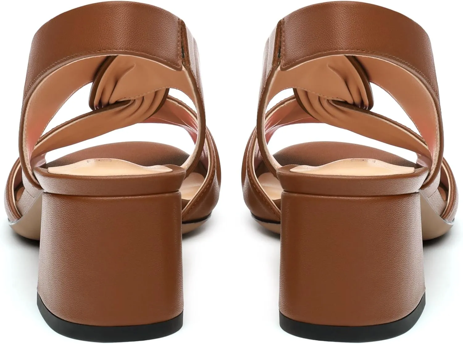 Womens Chunky Block Heels Sandals,Round Open Toe High Heeled Sandals,matte Slip On Ankle Strap Mid Sandals,leisure Dress Party Wedding Shoes 2 In