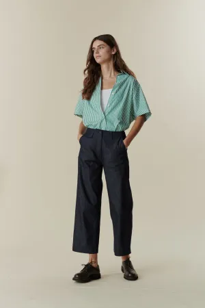 Women's Cropped Work Trousers - Denim
