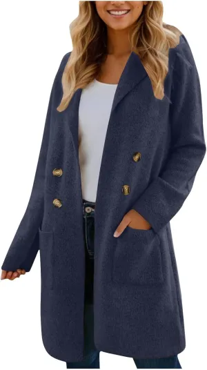 Womens Fall Long Cardigan Sweater Trendy Knit Jacket Coat Dressy Blazer Coatigan Open Front Coat Knit Winter Jackets
