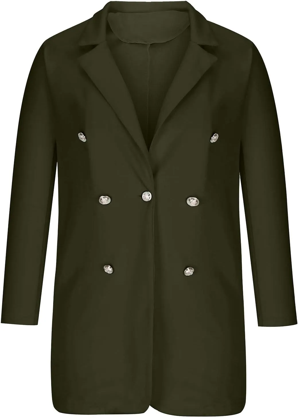 Womens Fashion Lapel Collar Long Sleeve Open Front Button Blazer Jackets Business Casual Trench Cardigan Long Suit Coat