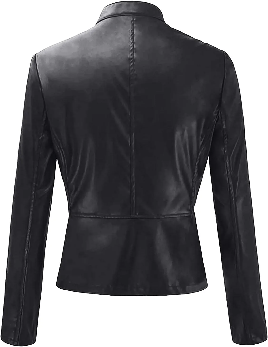 Womens Faux Leather Jacket 2024 Fashion Fall Clothes Zip Up Cropped Jackets Lightweight Motorcycle Biker Jackets