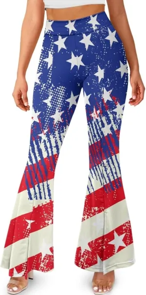 Women's Flared Leggings Bottoms Flare Yoga Pants High Waist Tummy Control Athletic Workout Yoga Leggings XS-2XL