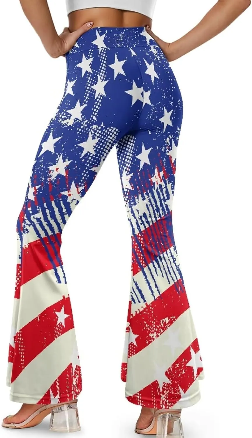 Women's Flared Leggings Bottoms Flare Yoga Pants High Waist Tummy Control Athletic Workout Yoga Leggings XS-2XL