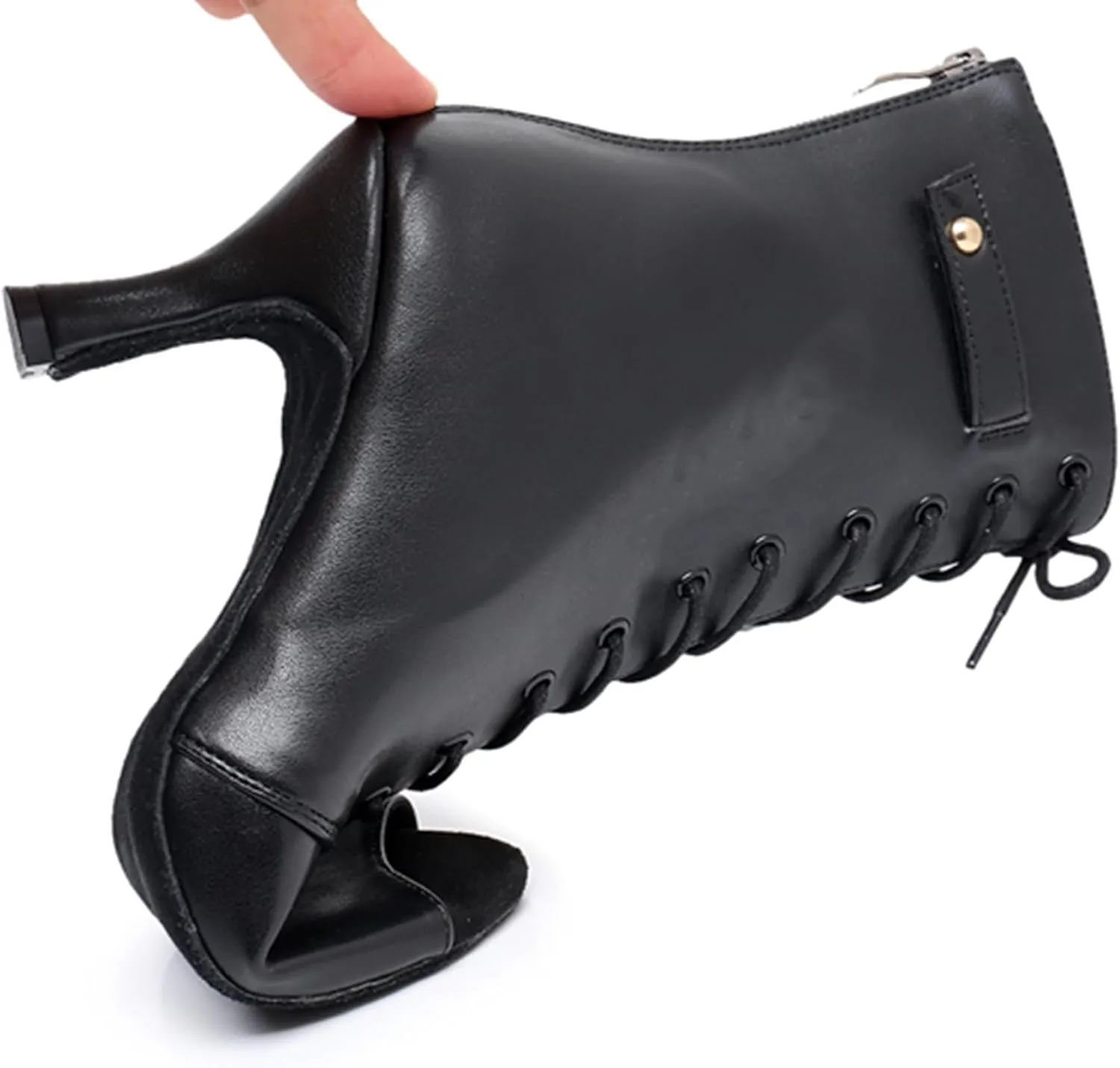 Womens Girls Party Dance Heels Lace-up Latin Salsa Dancing Shoes Peep Toe Evening Ankle Booties X3206
