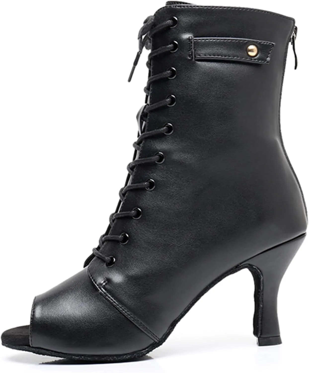 Womens Girls Party Dance Heels Lace-up Latin Salsa Dancing Shoes Peep Toe Evening Ankle Booties X3206
