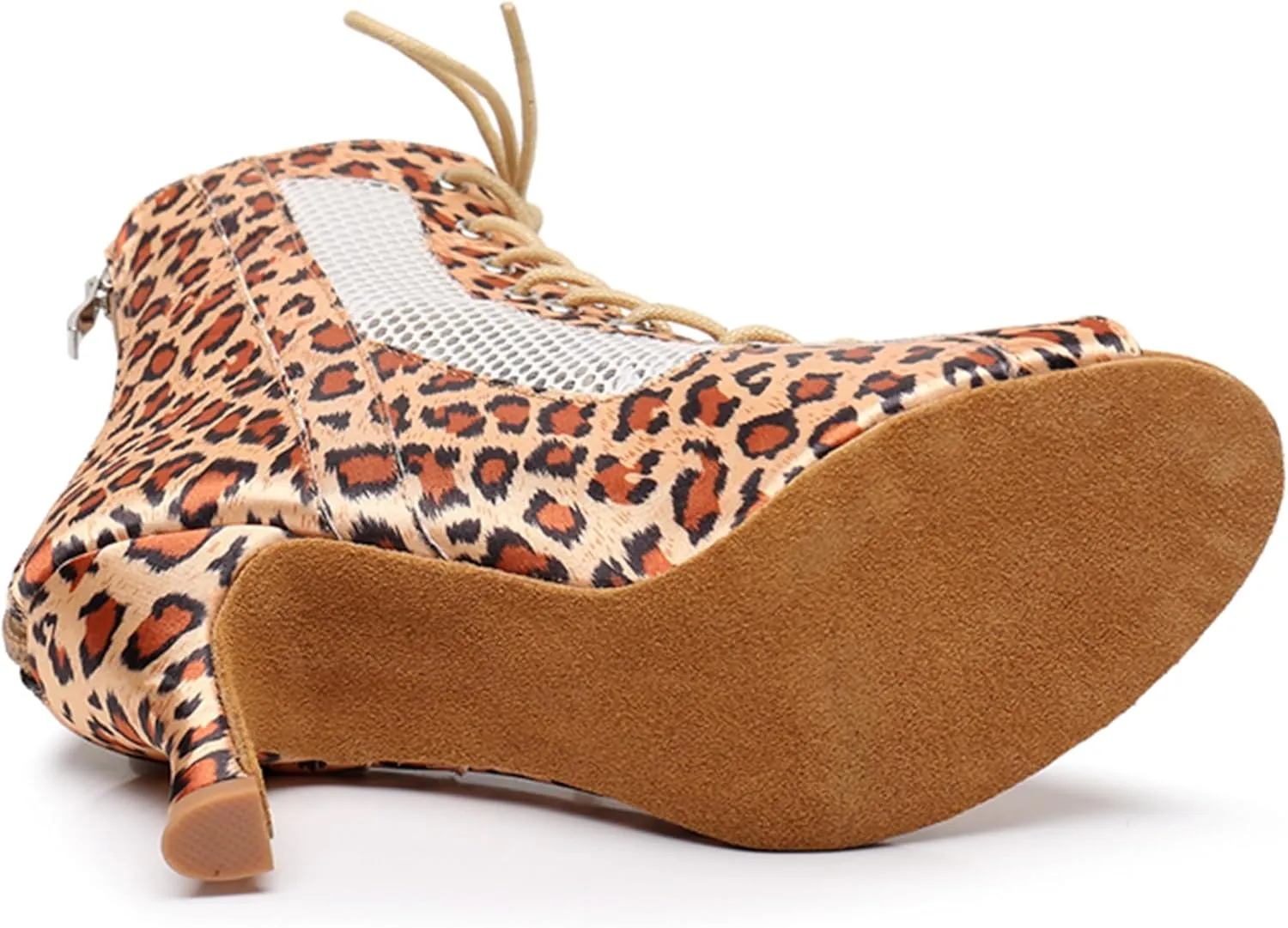 Womens Girls Practice Dancing Shoes Sexy Latin Tango Ballroom Boots Party Wedding Ankle Sandals with Zip X3213