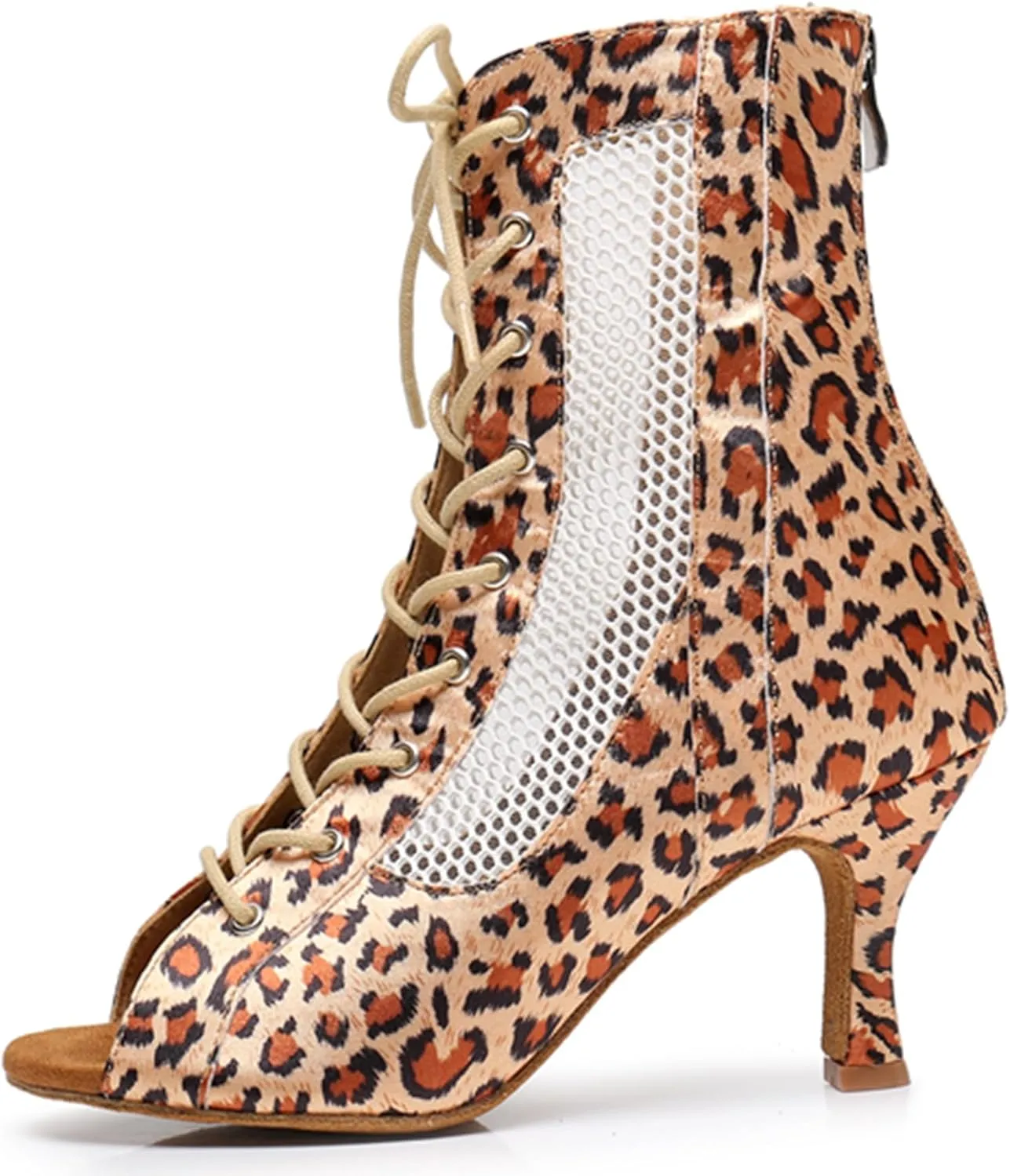 Womens Girls Practice Dancing Shoes Sexy Latin Tango Ballroom Boots Party Wedding Ankle Sandals with Zip X3213