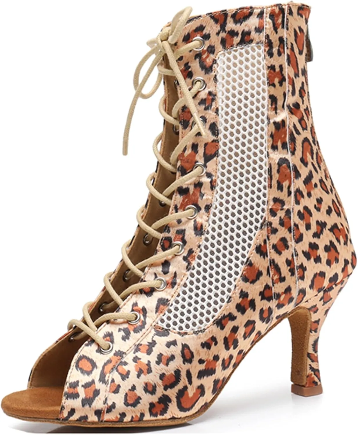 Womens Girls Practice Dancing Shoes Sexy Latin Tango Ballroom Boots Party Wedding Ankle Sandals with Zip X3213