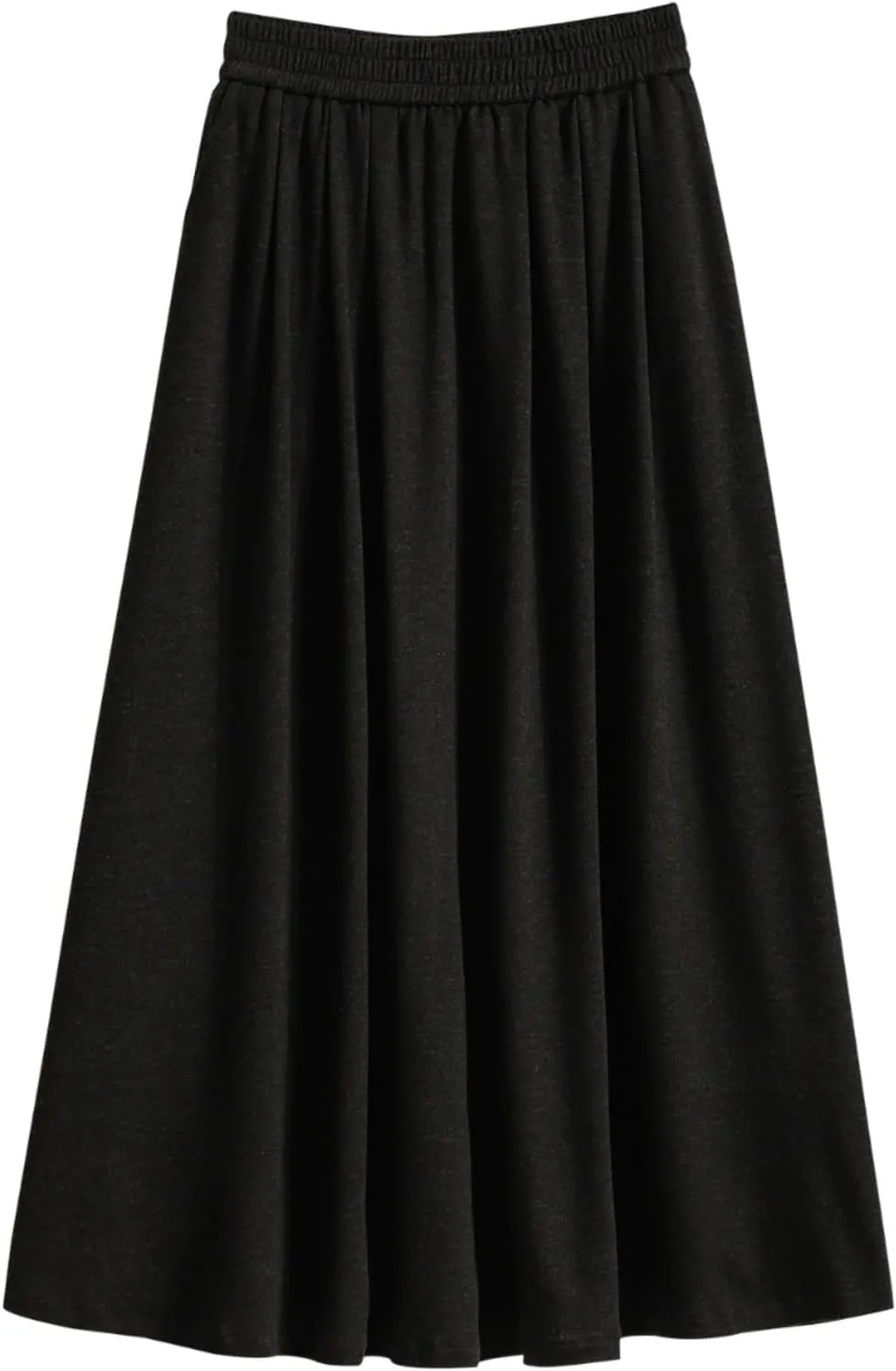 Women's Glutinous Rice Skirt, Elastic Waist Midi Skirt, Pleated Skirt for Autumn