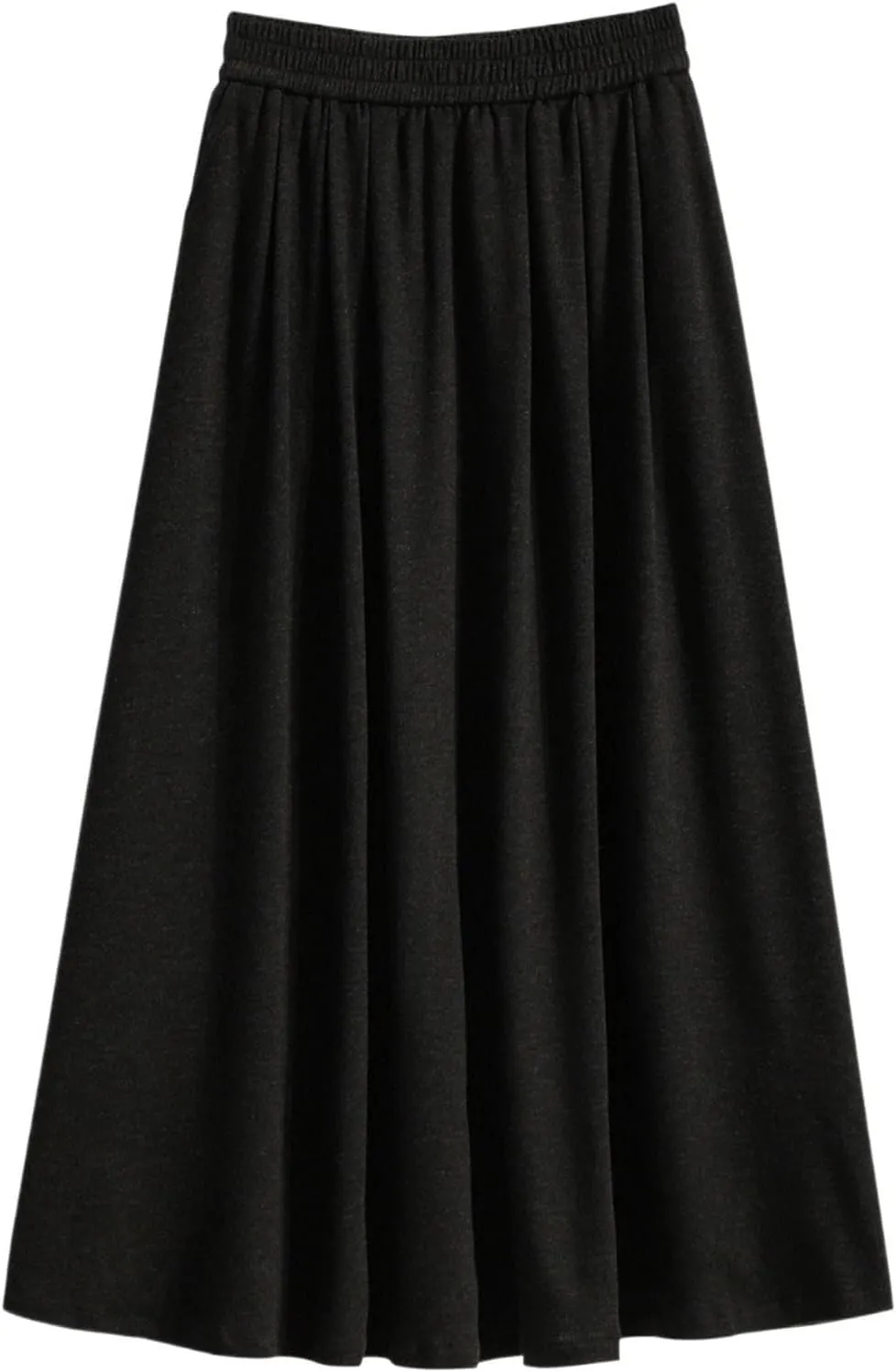 Women's Glutinous Rice Skirt, Elastic Waist Midi Skirt, Pleated Skirt for Autumn