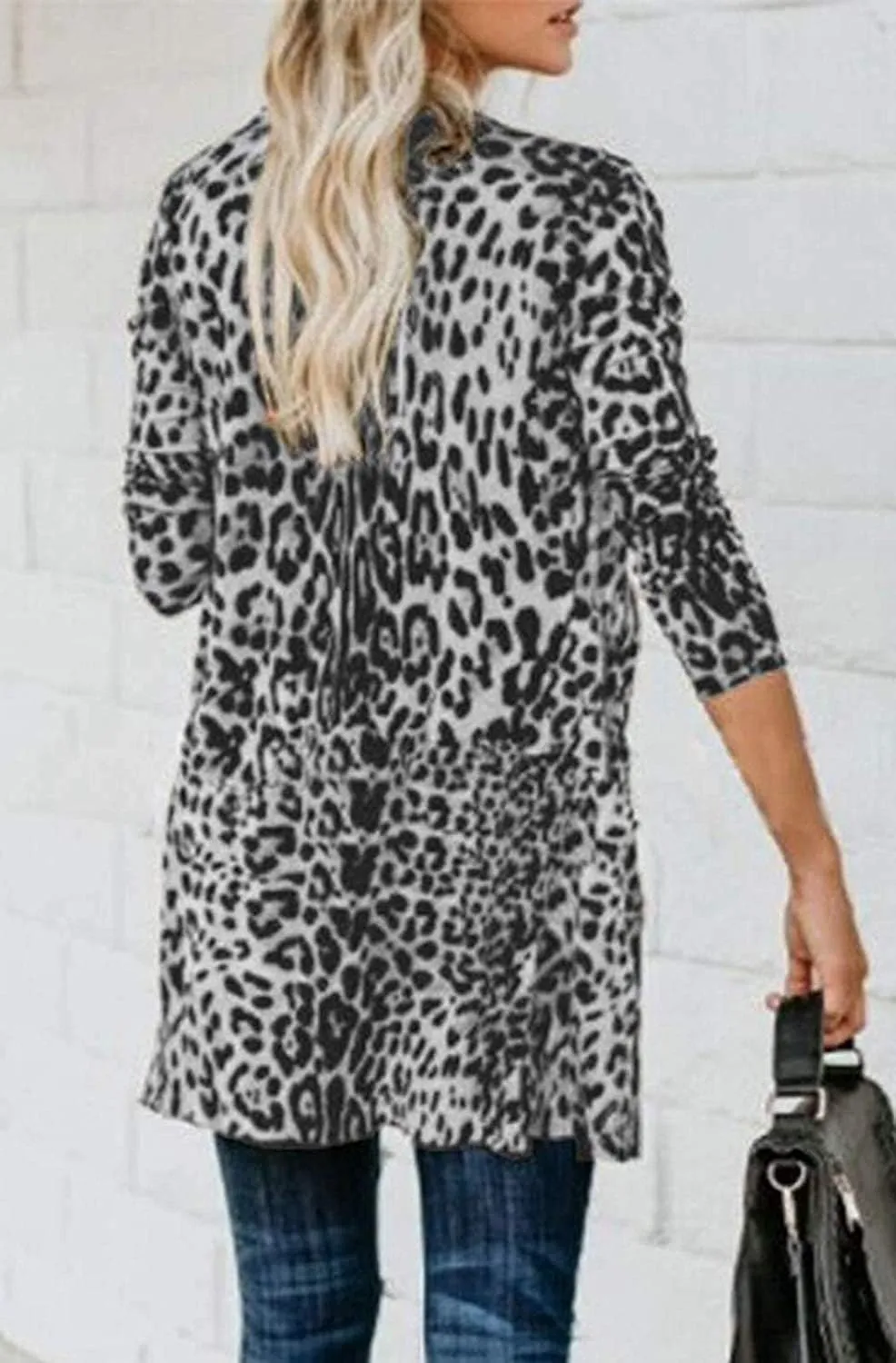 Women's Leopard Printed Cardigans Shirt Lightweight Button Down Cardigans Coat W Pockets(S-2XL)