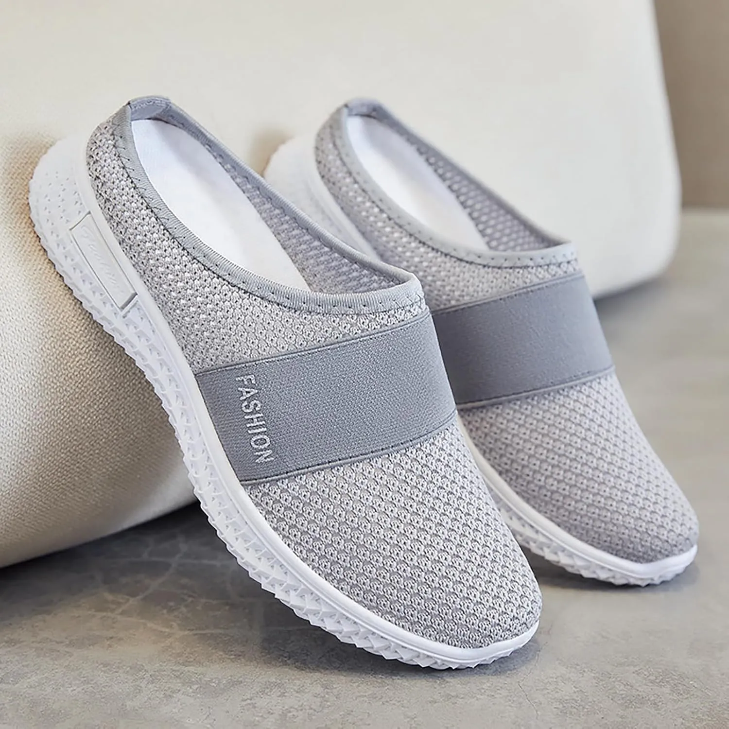 Womens Mesh Mules Slip On Shoes Light Open Back Shoes Comfort Walking Shoes Lightweight Breathable Gardening Clog Water Shoes Casual Slipper Beach Sandals Closed Toe Slides