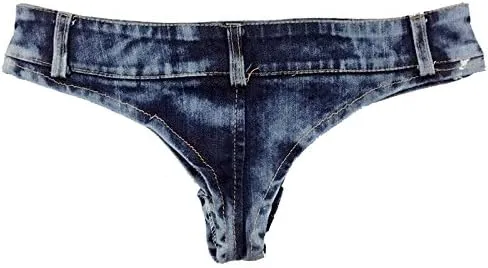 Womens Nightclub Denim Shorts High Cut Thong Hot Jeans Shorts Party Mini Denim Shorts