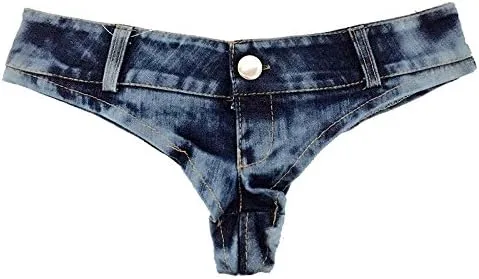 Womens Nightclub Denim Shorts High Cut Thong Hot Jeans Shorts Party Mini Denim Shorts