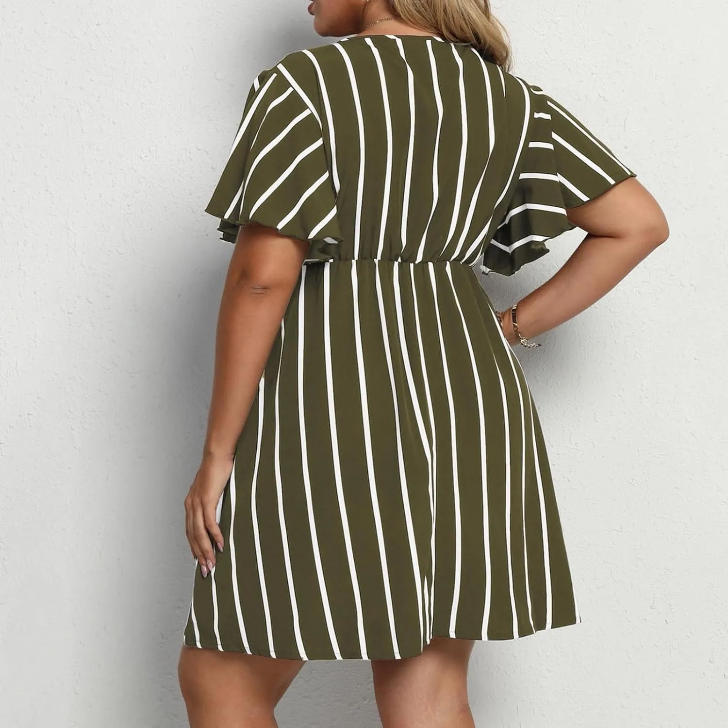 Womens Puff Short Sleeve Mini Dress Square Neck High Waist Ruffle Hem Flowy Party A Line Knee Length Bohemian Dresses