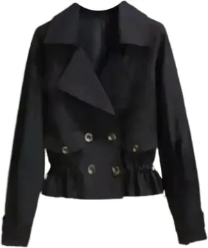 Women's short trench coat, Korean-style loose work jacket for spring and autumn