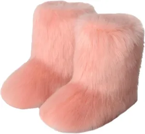 Womens Snow Boots Waterproof Insulated Wide Width Women's Tall Snow Boots Waterproof Women Winter Snow Boots Winter Boots for Women High Heels Botas De Invierno Para Mujer Con Peluche