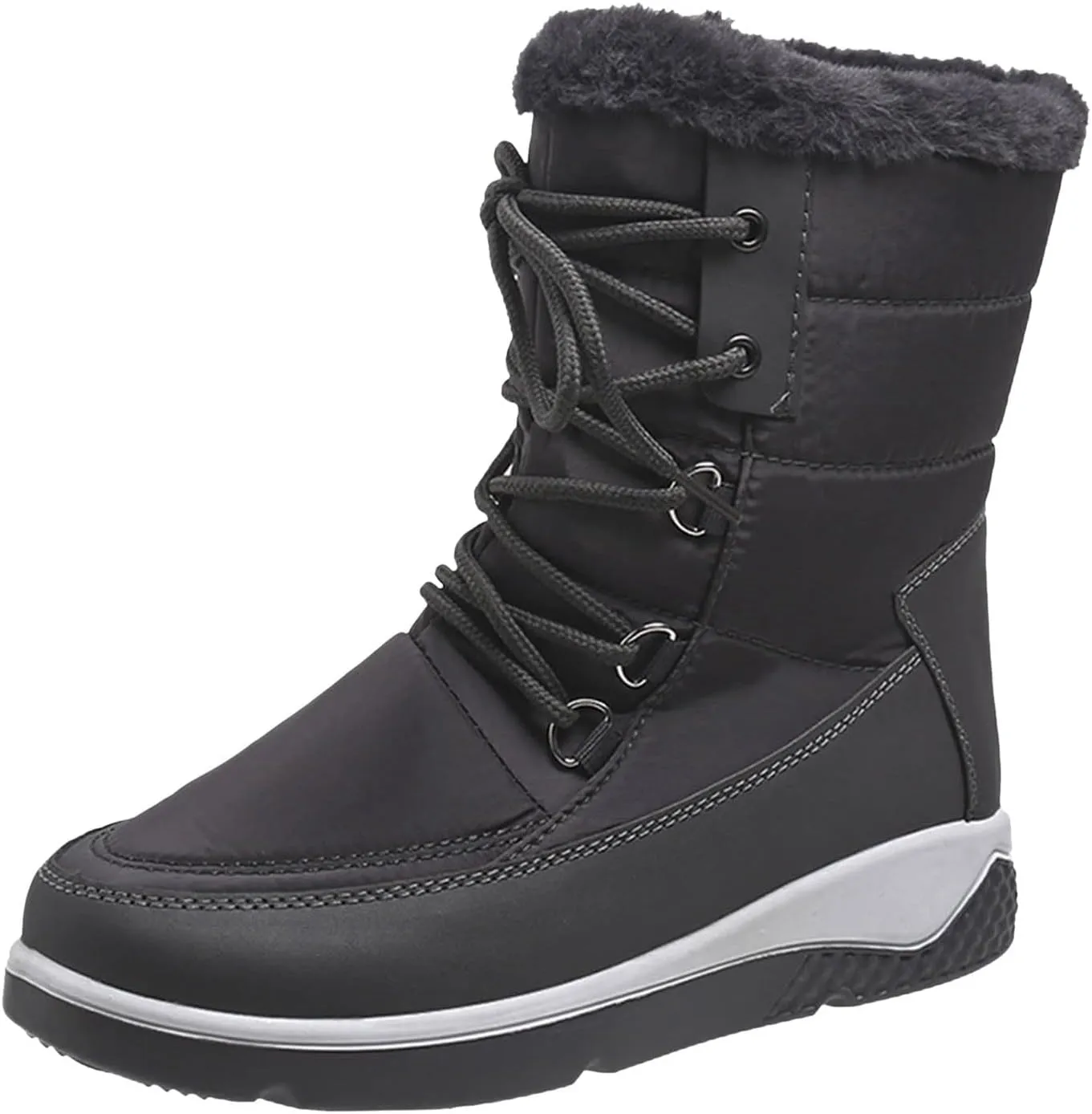 Women's Snow Boots Waterproof Size 11 Women's Short Long Fur Mouth Leather Snow Boots Womens Boots for Snow and Ice Zapatos Para La Nieve De Mujer De Hule Botas De Invierno Y Nieve Para Mujer