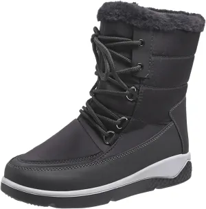 Women's Snow Boots Waterproof Size 11 Women's Short Long Fur Mouth Leather Snow Boots Womens Boots for Snow and Ice Zapatos Para La Nieve De Mujer De Hule Botas De Invierno Y Nieve Para Mujer