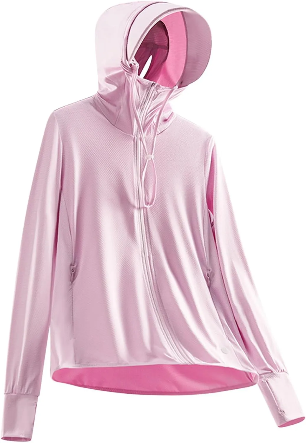 Women's Sun Protective Jacket Full Zip UPF 50  UV Protection Clothing Lightweight Summer Long Sleeve Hoodie Sun Shirts