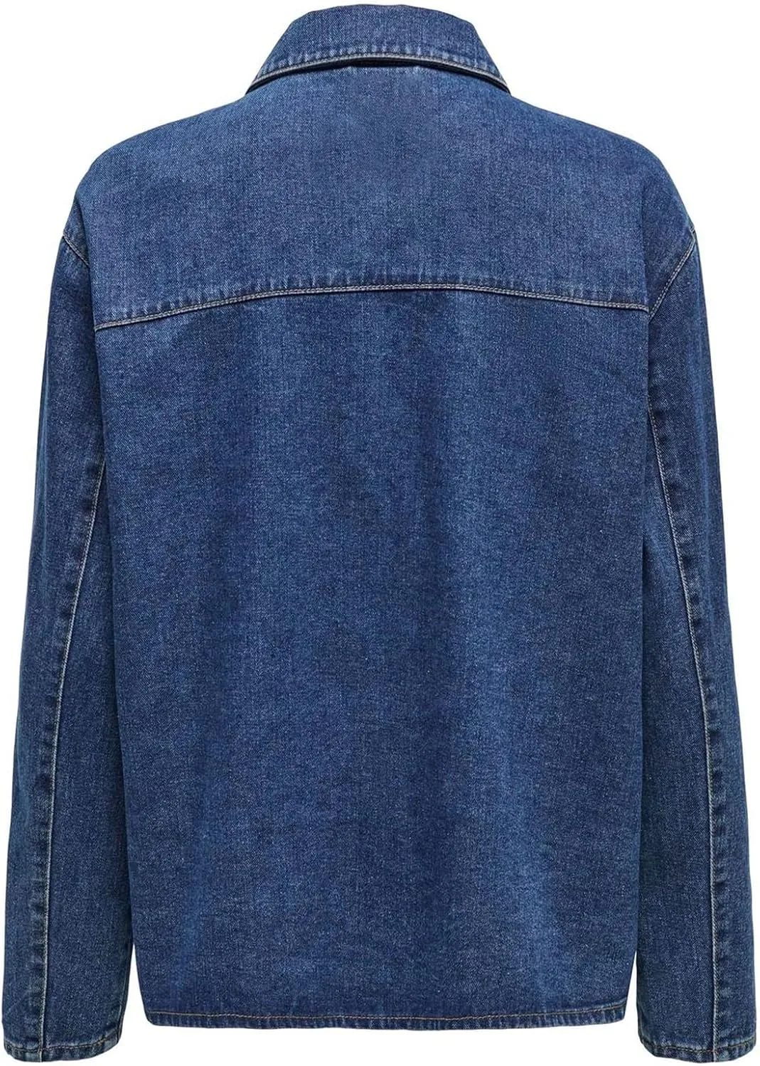 Womens Tie Front Jean Jacket Lightweight Casual Loose Long Sleeve Denim Shacket Coat with Pockets