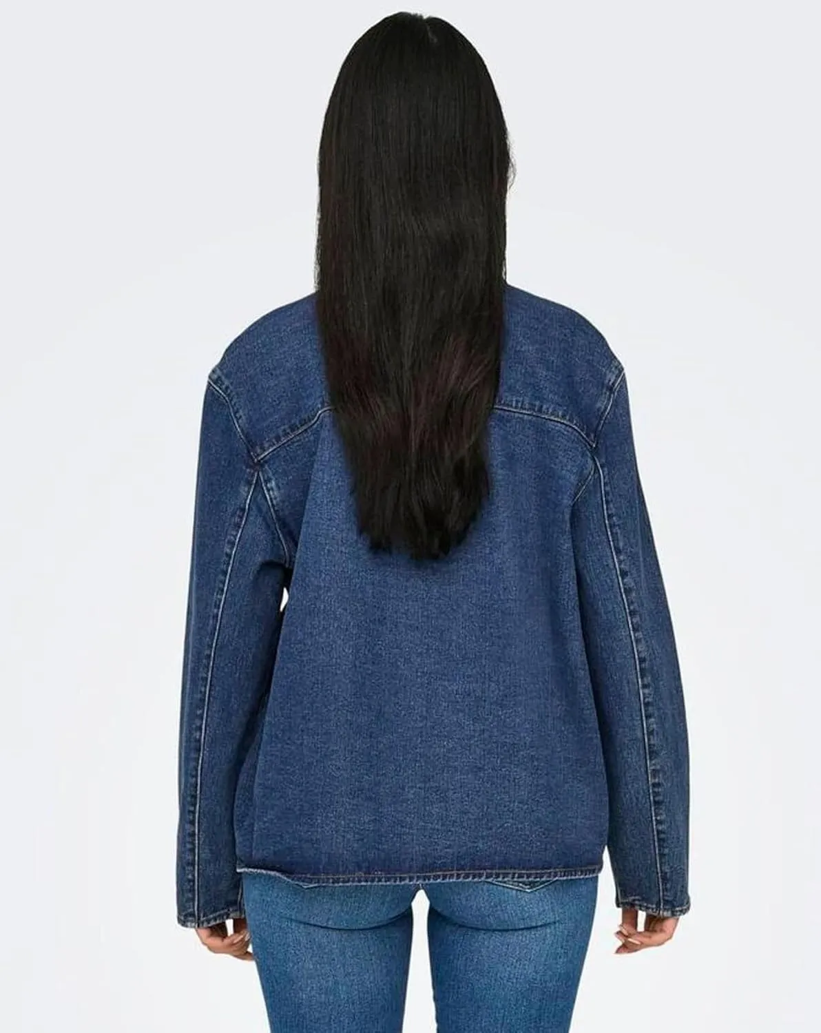 Womens Tie Front Jean Jacket Lightweight Casual Loose Long Sleeve Denim Shacket Coat with Pockets