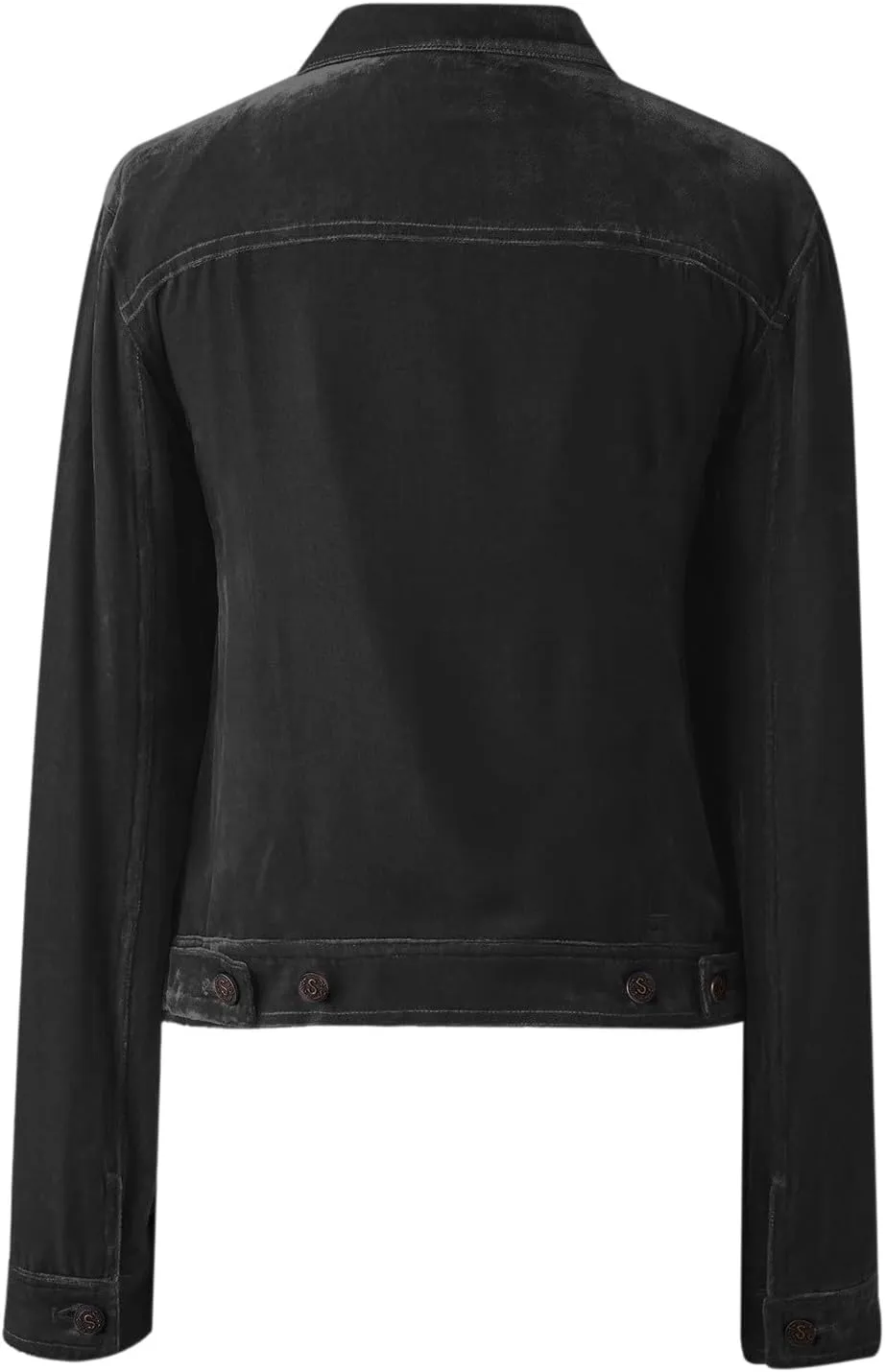 Womens Velvet Jackets Casual Cropped Long Sleeve Velvet Jacket Open Front Cardigan Solid Coat Outerwear with Pockets
