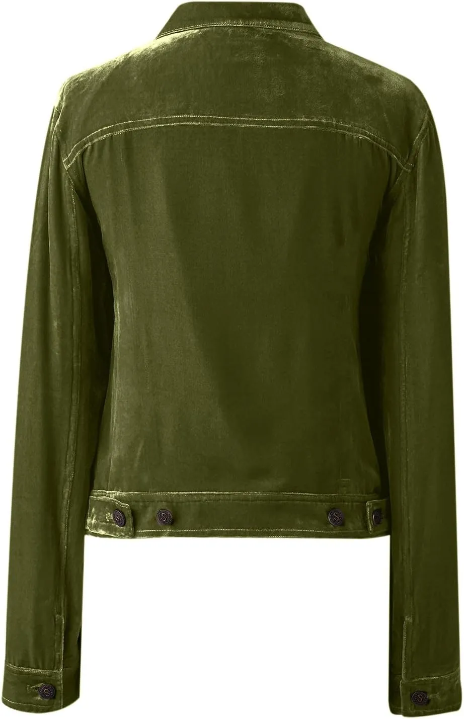 Womens Velvet Jackets Casual Cropped Long Sleeve Velvet Jacket Open Front Cardigan Solid Coat Outerwear with Pockets