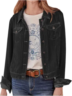 Womens Velvet Jackets Casual Cropped Long Sleeve Velvet Jacket Open Front Cardigan Solid Coat Outerwear with Pockets