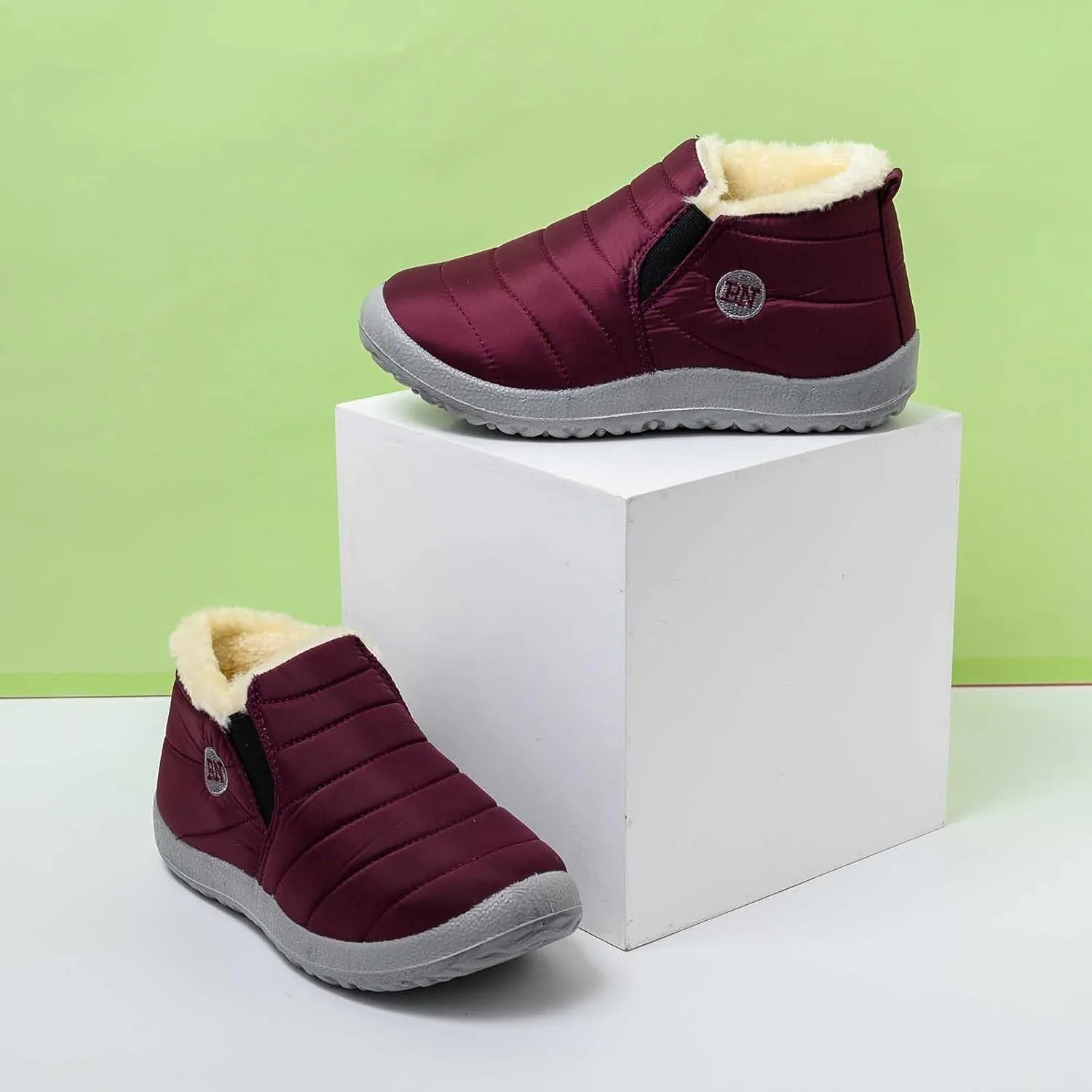 Womens Wide Size 10.5 Snow Boots Women's Winter Boots Wide Width Waterproof Winter Boots for Women Slip ons Outdoor Waterproof Rubber Boots for Women Snow Shoes for Women Slip on