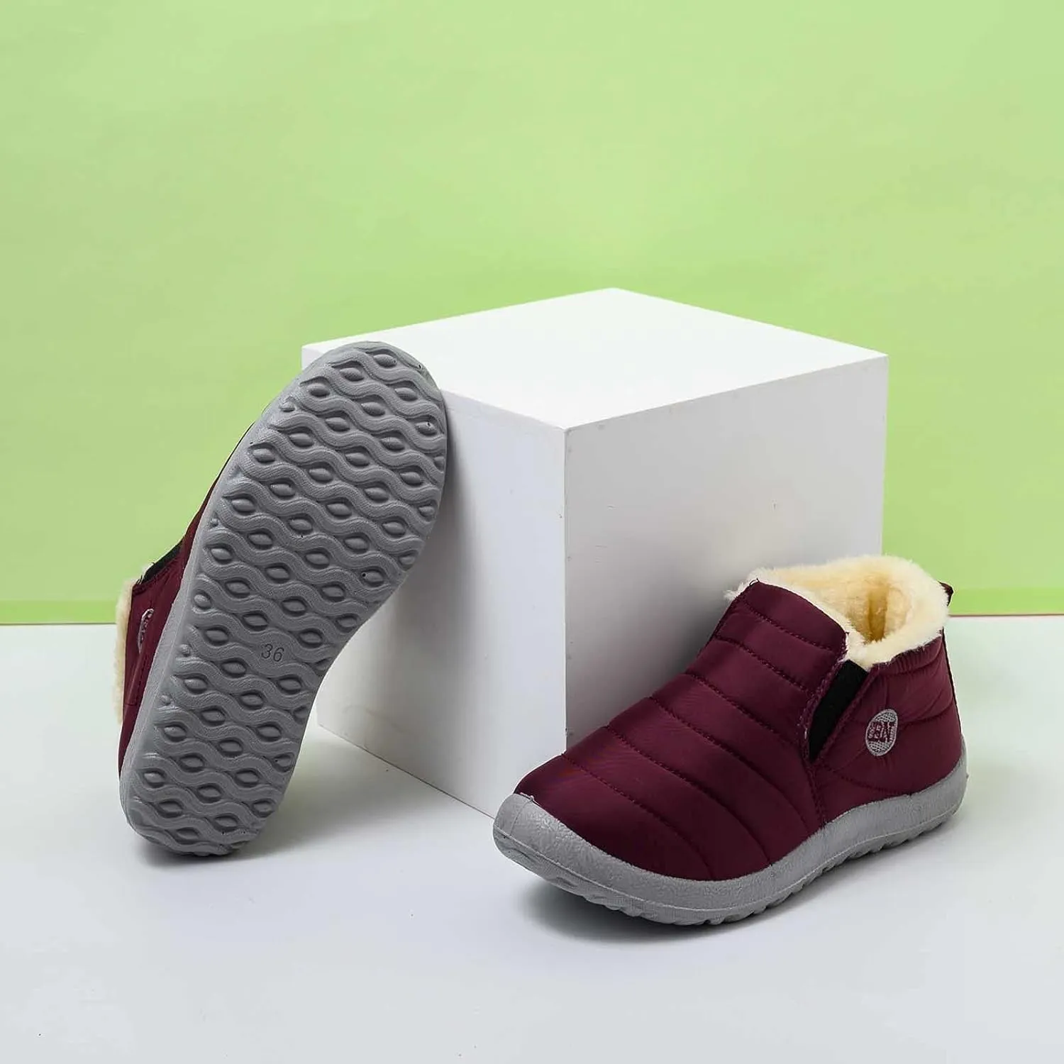 Womens Wide Size 10.5 Snow Boots Women's Winter Boots Wide Width Waterproof Winter Boots for Women Slip ons Outdoor Waterproof Rubber Boots for Women Snow Shoes for Women Slip on