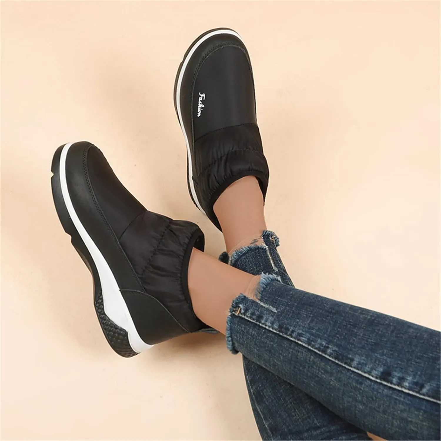 Women's Wide Width Waterproof Ankle Snow Boots Women's Winter Boots Waterproof Tall Snow Boots for Women Waterproof Mid Calf Winter Boots for Women Low Heel Botas Para Mujer Contra El Agua Y Frio