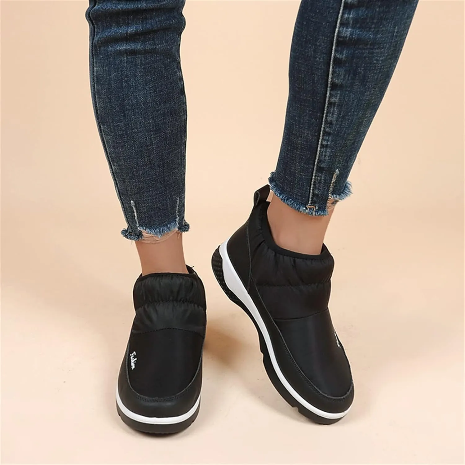 Women's Wide Width Waterproof Ankle Snow Boots Women's Winter Boots Waterproof Tall Snow Boots for Women Waterproof Mid Calf Winter Boots for Women Low Heel Botas Para Mujer Contra El Agua Y Frio