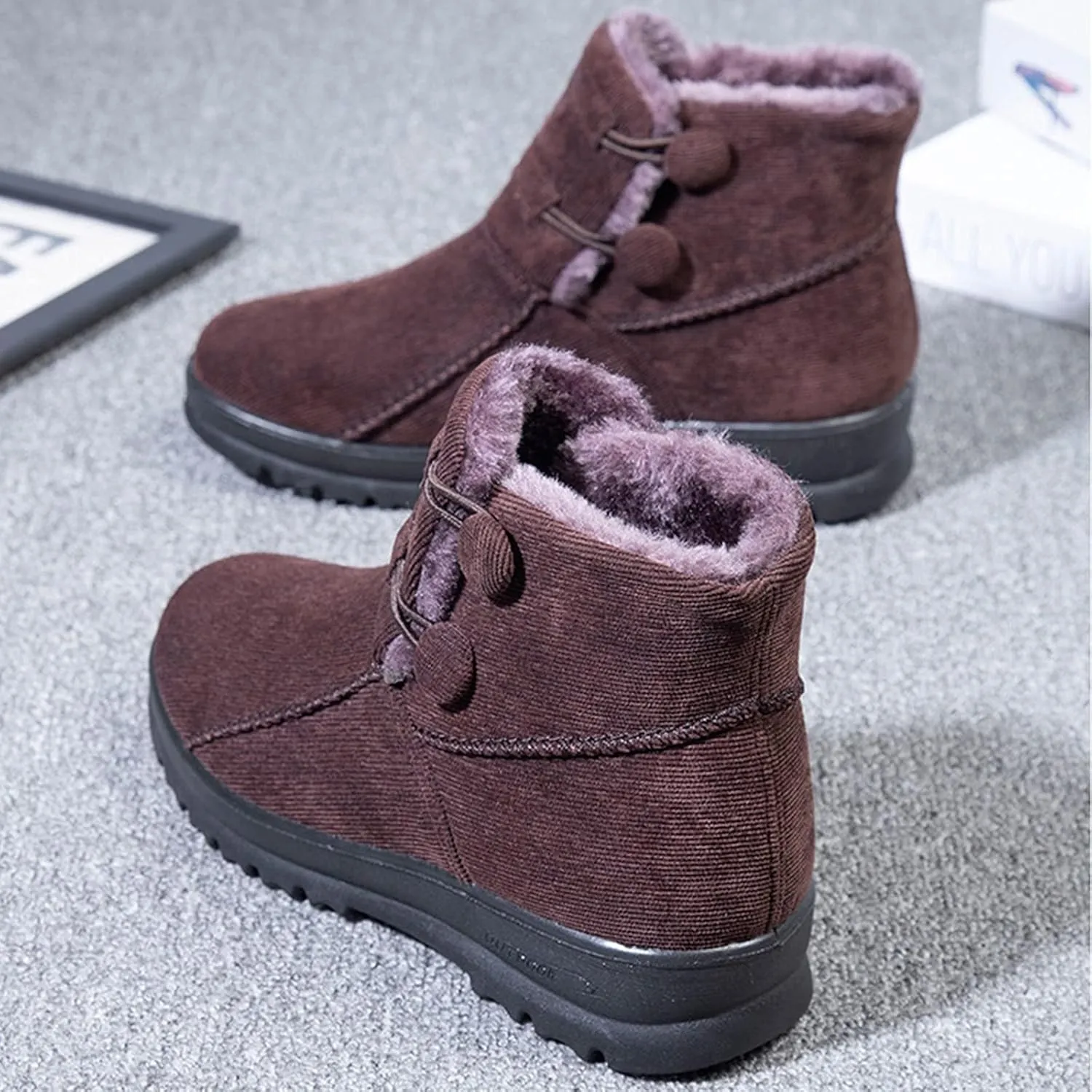 Womens Winter Snow Boots Size 11 Winter Boots Waterproof Women Wide Womens Winter Boots with Fur Trim Women's Snow Boots Anti-Slip Waterproof Botas Para La Nieve De Mujer Waterproof