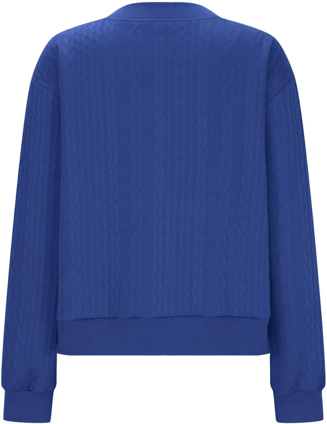 Women's Zip Up Cable Knit Sweater Long Sleeve Open Front Cardigan Warm Cardigan with Pockets Outwear Coats