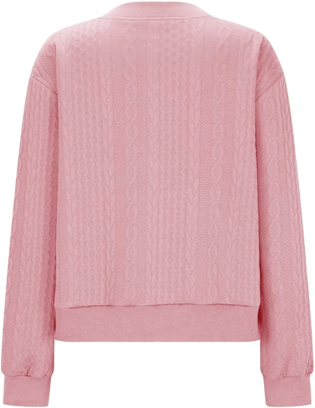 Women's Zip Up Cable Knit Sweater Long Sleeve Open Front Cardigan Warm Cardigan with Pockets Outwear Coats