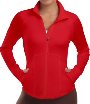Workout Jackets for Women Zip Up Running Jackets Lightweight Sport Gym Yoga Athletic Clothes Slim Fit