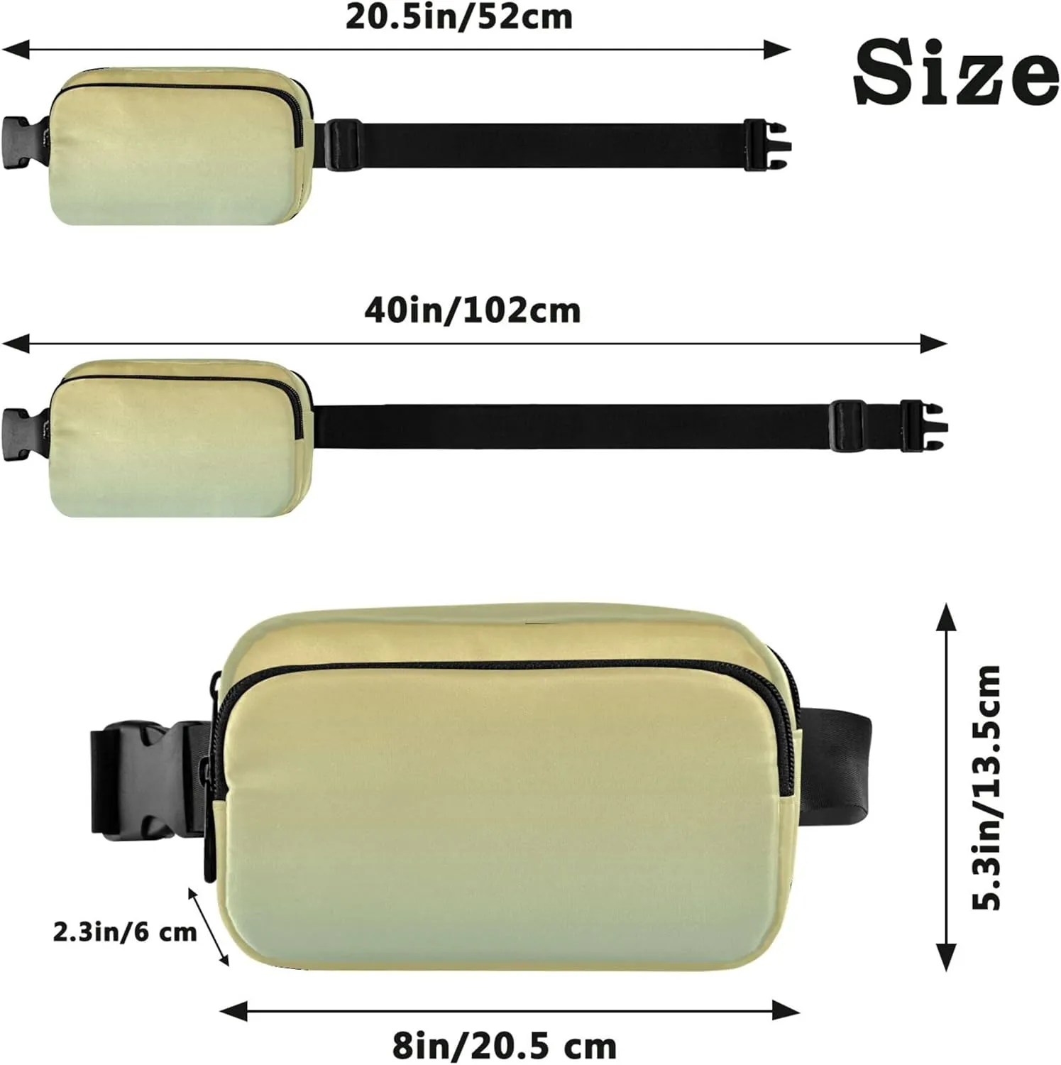 Yellow Horizon Blue Gradient Fanny Packs for Women Flower Hip Pack Belt Pouch Waterproof Waist Pouches for Men