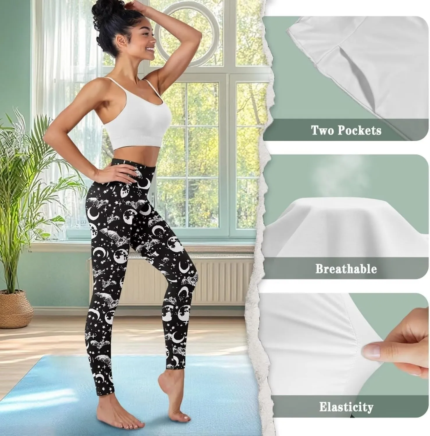 YEXIATODO High Waisted Leggings Workout Leggings for Women Butt Lifting Non See Through Workout Yoga Pants