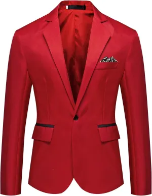 Ymosrh Men's Dress Jackets Casual One Button Suit Blazer Jacket Sport Coat for Wedding Prom Dinner Party Sport Coats