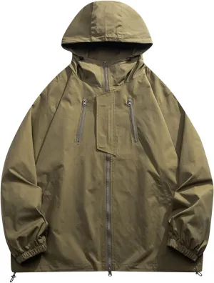 Ymosrh Men's Rain Jackets Waterproof Jackets with Hood Raincoat Lightweight Windbreaker Outdoors Suits Jacket, M-5XL