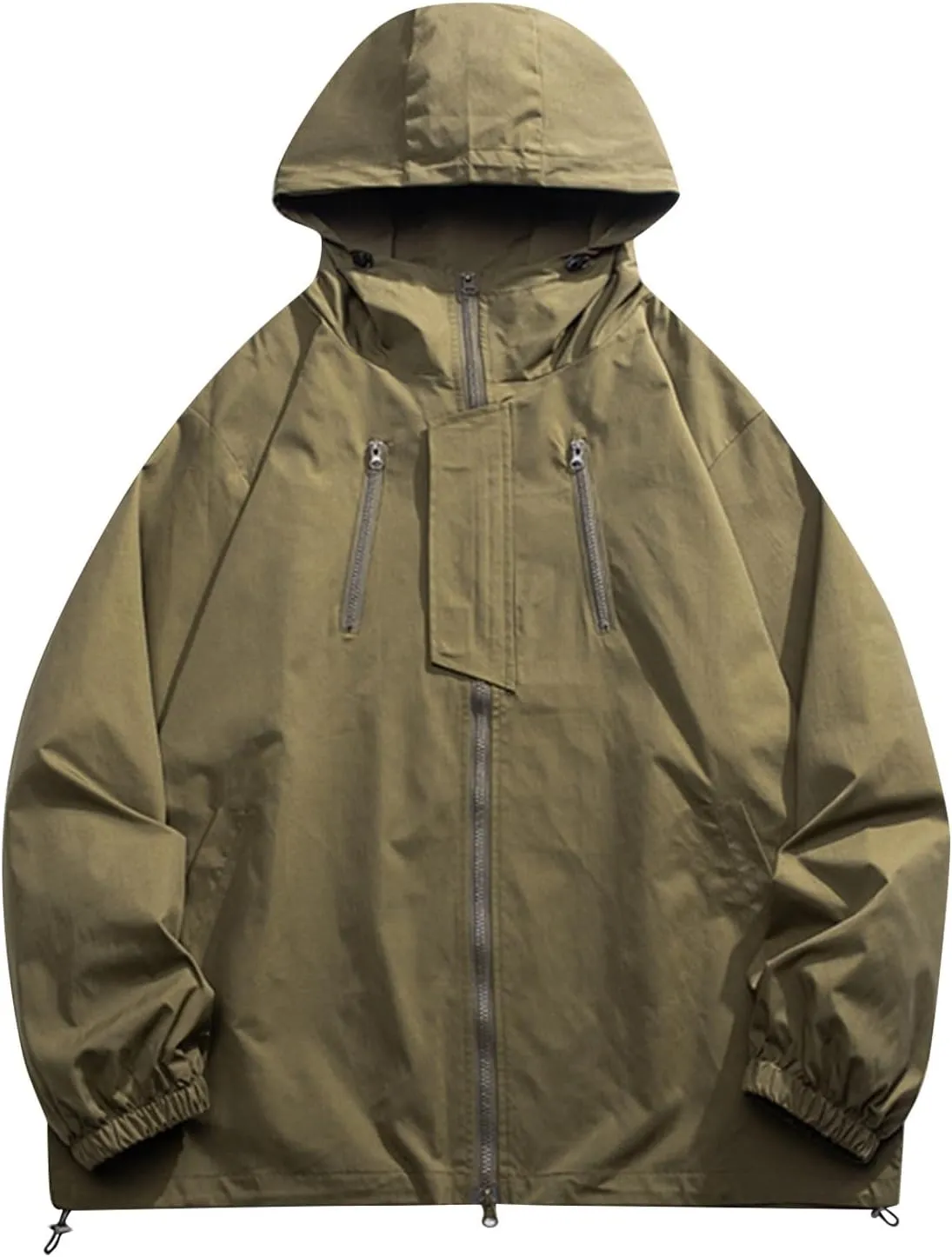 Ymosrh Men's Rain Jackets Waterproof Jackets with Hood Raincoat Lightweight Windbreaker Outdoors Suits Jacket, M-5XL